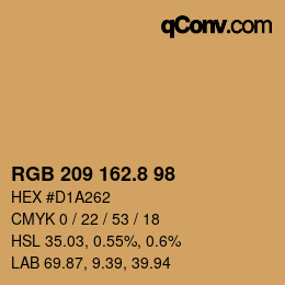 Color code: RGB 209 162.8 98 | qconv.com