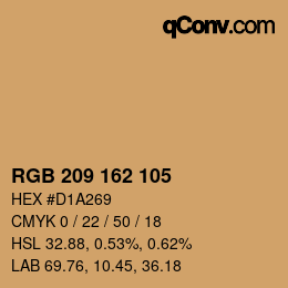 Color code: RGB 209 162 105 | qconv.com