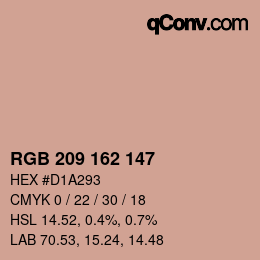 カラーコード: RGB 209 162 147 | qconv.com