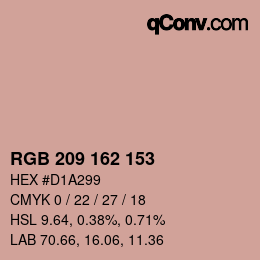 カラーコード: RGB 209 162 153 | qconv.com