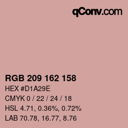 Color code: RGB 209 162 158 | qconv.com