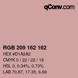 カラーコード: RGB 209 162 162 | qconv.com