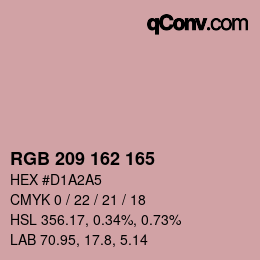 カラーコード: RGB 209 162 165 | qconv.com