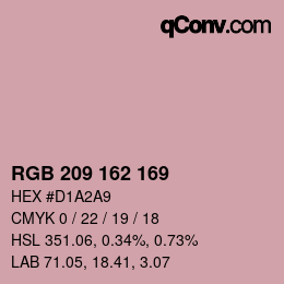 Color code: RGB 209 162 169 | qconv.com