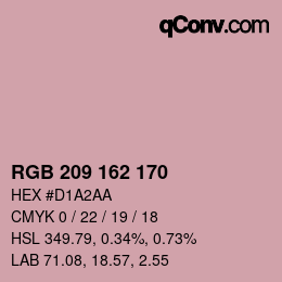 Color code: RGB 209 162 170 | qconv.com