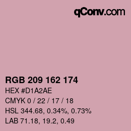 Color code: RGB 209 162 174 | qconv.com