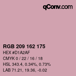 Color code: RGB 209 162 175 | qconv.com