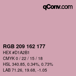 Farbcode: RGB 209 162 177 | qconv.com