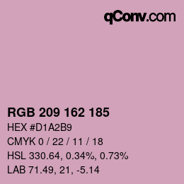 Color code: RGB 209 162 185 | qconv.com