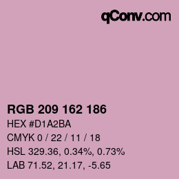 Color code: RGB 209 162 186 | qconv.com