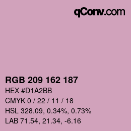 カラーコード: RGB 209 162 187 | qconv.com