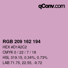 カラーコード: RGB 209 162 194 | qconv.com