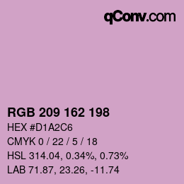 Color code: RGB 209 162 198 | qconv.com