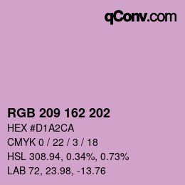Color code: RGB 209 162 202 | qconv.com
