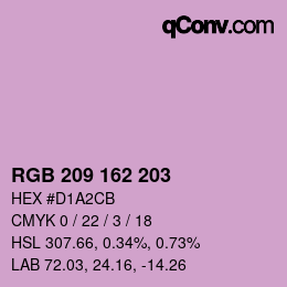 Color code: RGB 209 162 203 | qconv.com