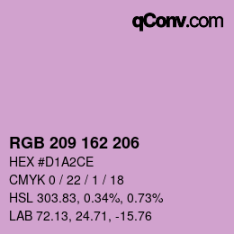 Color code: RGB 209 162 206 | qconv.com