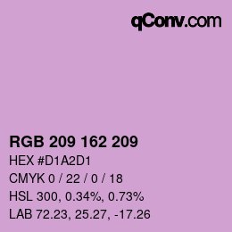 Color code: RGB 209 162 209 | qconv.com