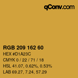 Color code: RGB 209 162 60 | qconv.com