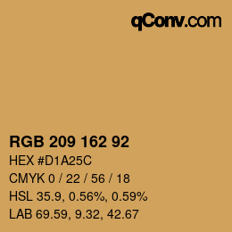颜色代码: RGB 209 162 92 | qconv.com