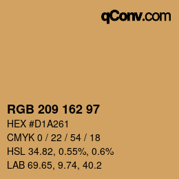 颜色代码: RGB 209 162 97 | qconv.com