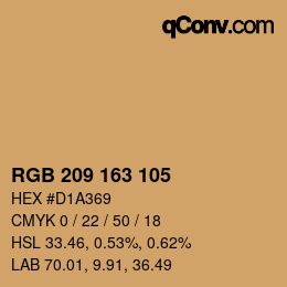Color code: RGB 209 163 105 | qconv.com