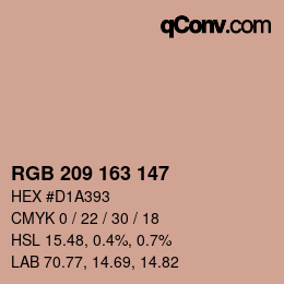 Color code: RGB 209 163 147 | qconv.com