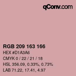 Color code: RGB 209 163 166 | qconv.com