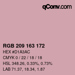 Color code: RGB 209 163 172 | qconv.com