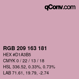 Color code: RGB 209 163 181 | qconv.com