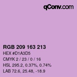 カラーコード: RGB 209 163 213 | qconv.com