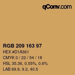 Color code: RGB 209 163 97 | qconv.com