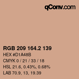 Color code: RGB 209 164.2 139 | qconv.com