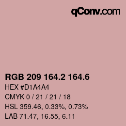 カラーコード: RGB 209 164.2 164.6 | qconv.com
