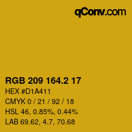 カラーコード: RGB 209 164.2 17 | qconv.com