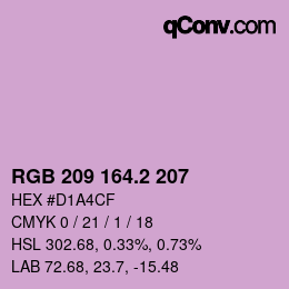 カラーコード: RGB 209 164.2 207 | qconv.com