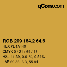 カラーコード: RGB 209 164.2 64.6 | qconv.com
