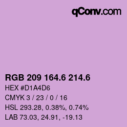 カラーコード: RGB 209 164.6 214.6 | qconv.com