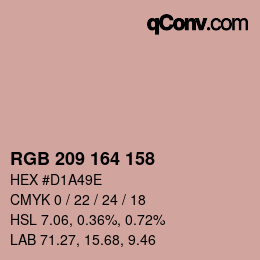 カラーコード: RGB 209 164 158 | qconv.com