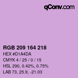 Color code: RGB 209 164 218 | qconv.com