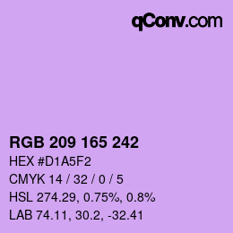 Color code: RGB 209 165 242 | qconv.com