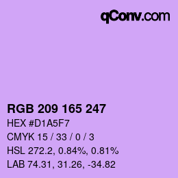 颜色代码: RGB 209 165 247 | qconv.com