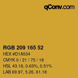 Color code: RGB 209 165 52 | qconv.com