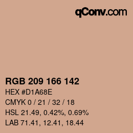 Color code: RGB 209 166 142 | qconv.com