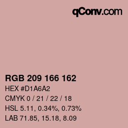 Color code: RGB 209 166 162 | qconv.com