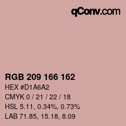 Color code: RGB 209 166 162 | qconv.com