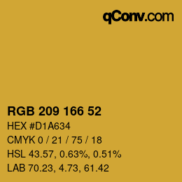 Color code: RGB 209 166 52 | qconv.com