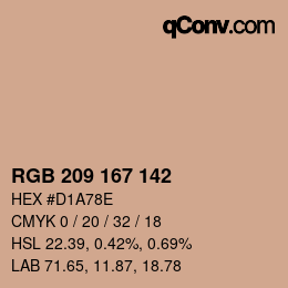 Color code: RGB 209 167 142 | qconv.com