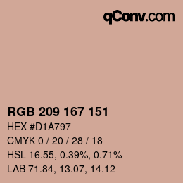 Código de color: RGB 209 167 151 | qconv.com