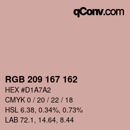 Color code: RGB 209 167 162 | qconv.com