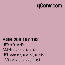 Color code: RGB 209 167 182 | qconv.com